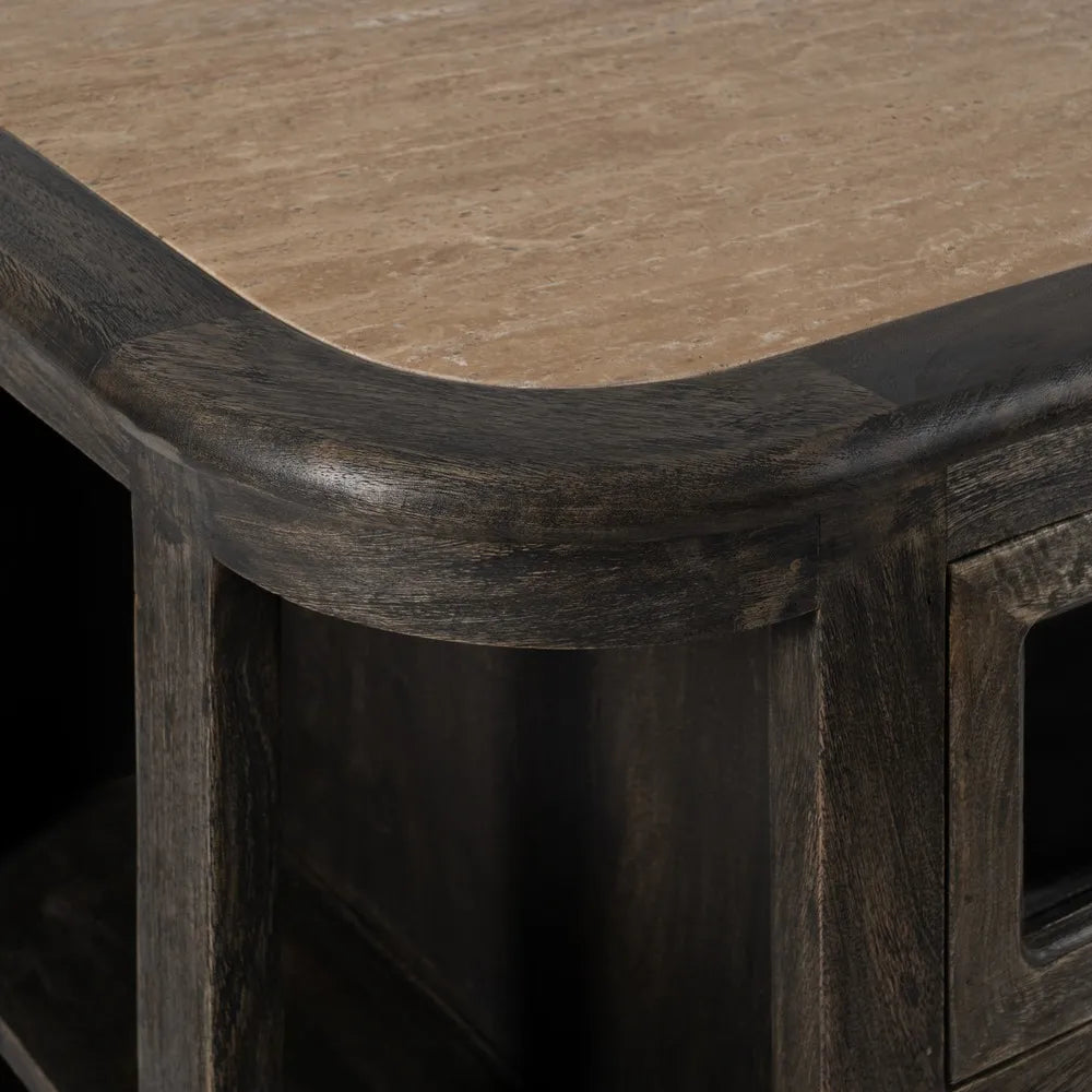 BUFFET MARBLE/WOOD KITCHEN 155 X 51 X 88 CM