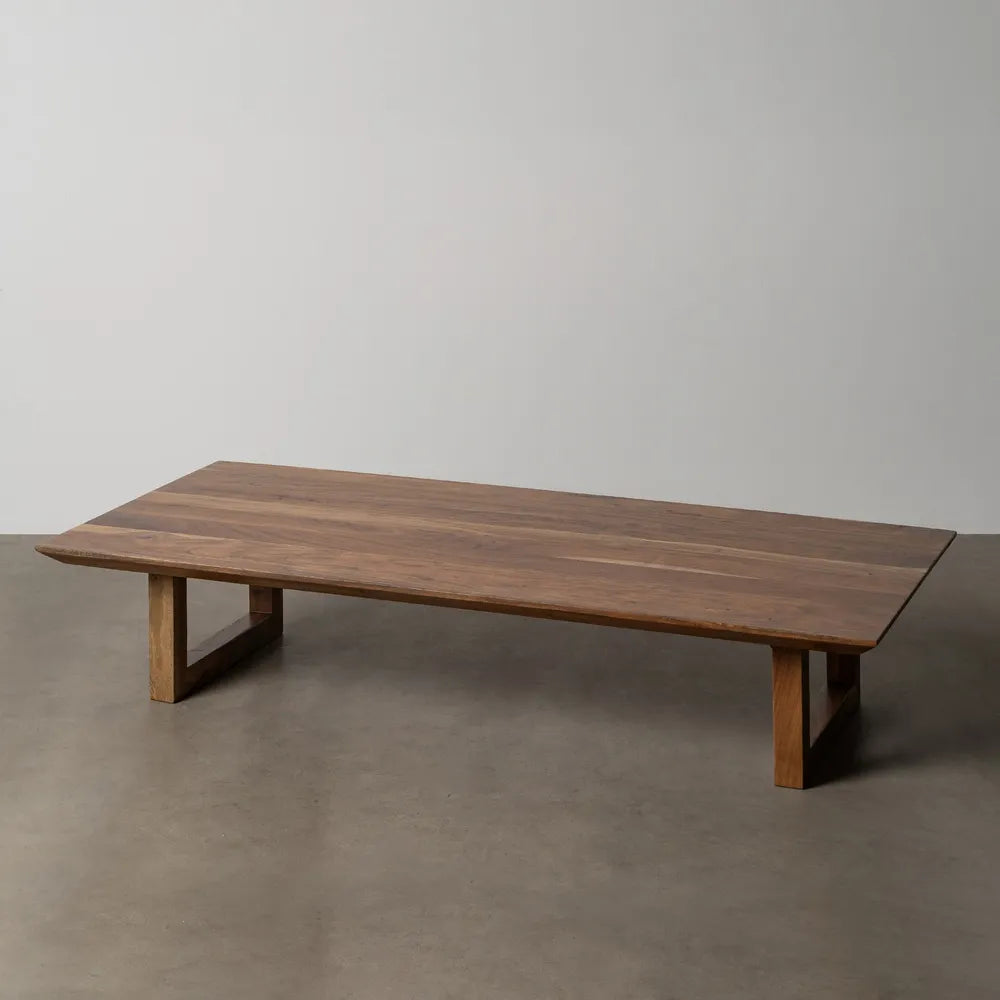 BROWN ACACIA WOOD COFFEE TABLE 150 X 70 X 30 CM