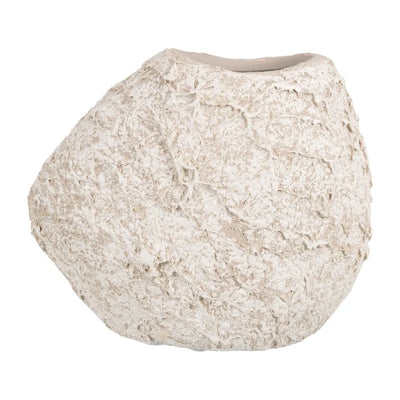 Rustic white ceramic vase, 23 x 12 x 20 cm