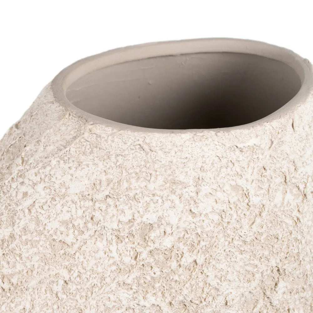 RUSTIC WHITE CERAMIC VASE 32 X 15 X 30 CM