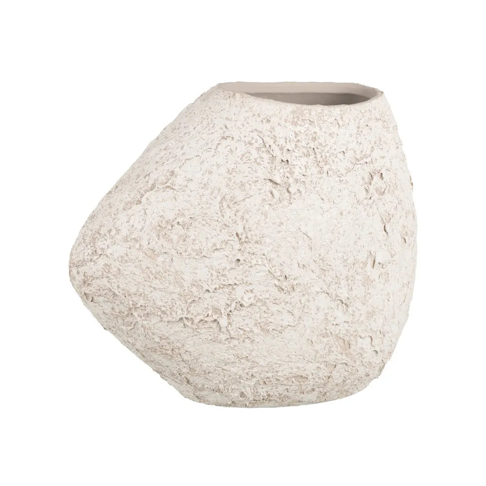 Rustic white ceramic vase 32 x 15 x 30 cm