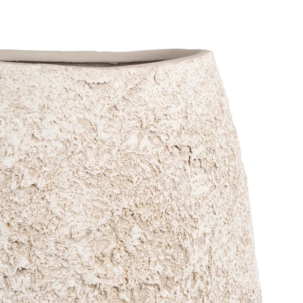 RUSTIC WHITE CERAMIC VASE 32 X 15 X 40 CM