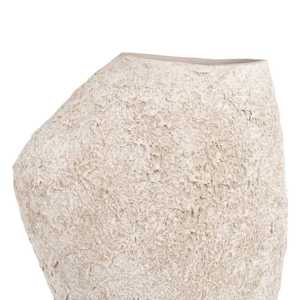 RUSTIC WHITE CERAMIC VASE 32 X 15 X 40 CM