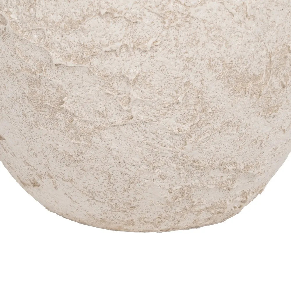 RUSTIC WHITE CERAMIC JAR 39 X 39 X 40 CM