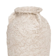 Load image into Gallery viewer, RUSTIC WHITE CERAMIC JAR 26 X 26 X 60 CM