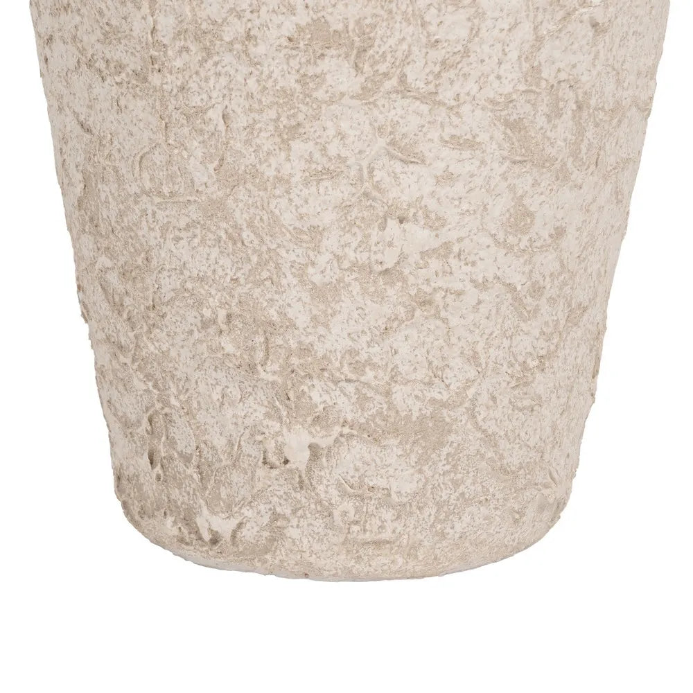 RUSTIC WHITE CERAMIC JAR 26 X 26 X 60 CM