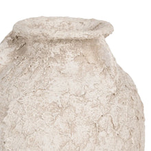 Carica l&#39;immagine nel visualizzatore di Gallery, RUSTIC WHITE CERAMIC JAR 30 X 30 X 80 CM