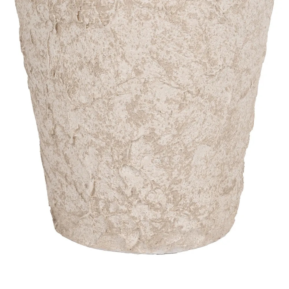 RUSTIC WHITE CERAMIC JAR 30 X 30 X 80 CM