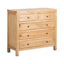 Charger l'image dans la galerie, NATURAL MINDI WOOD CHEST OF DRAWERS 100 X 40 X 90 CM
