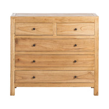 Charger l'image dans la galerie, NATURAL MINDI WOOD CHEST OF DRAWERS 100 X 40 X 90 CM