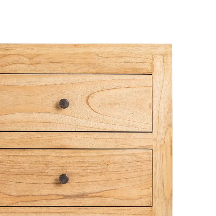NATURAL MINDI WOOD CHEST OF DRAWERS 100 X 40 X 90 CM