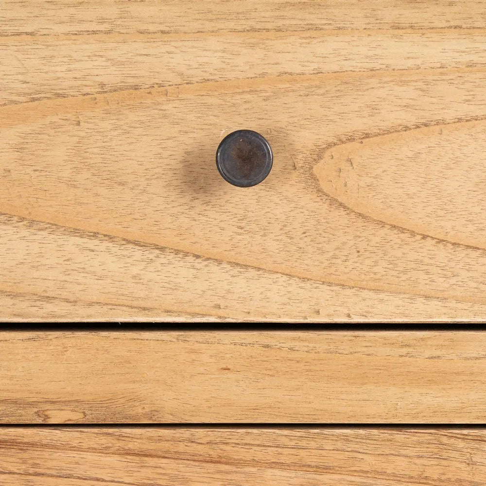 NATURAL MINDI WOOD CHEST OF DRAWERS 100 X 40 X 90 CM