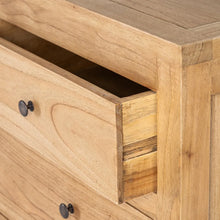 Charger l'image dans la galerie, NATURAL MINDI WOOD CHEST OF DRAWERS 100 X 40 X 90 CM