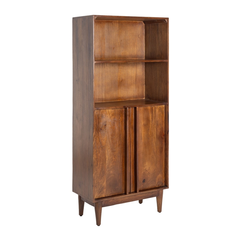 Brown Mango Wood Tall Cabinet 80x40x180 cm