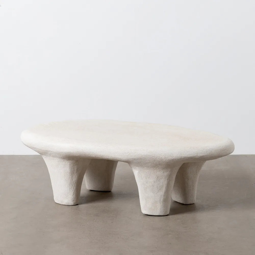 WILMA WHITE POLYRESIN COFFEE TABLE 102 X 62 X 32 CM