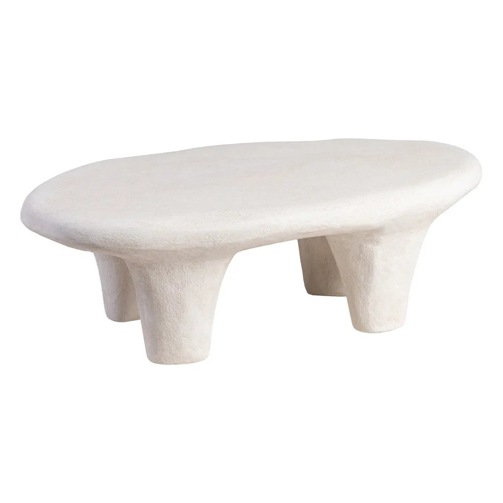 WILMA WHITE POLYRESIN COFFEE TABLE 102 X 62 X 32 CM