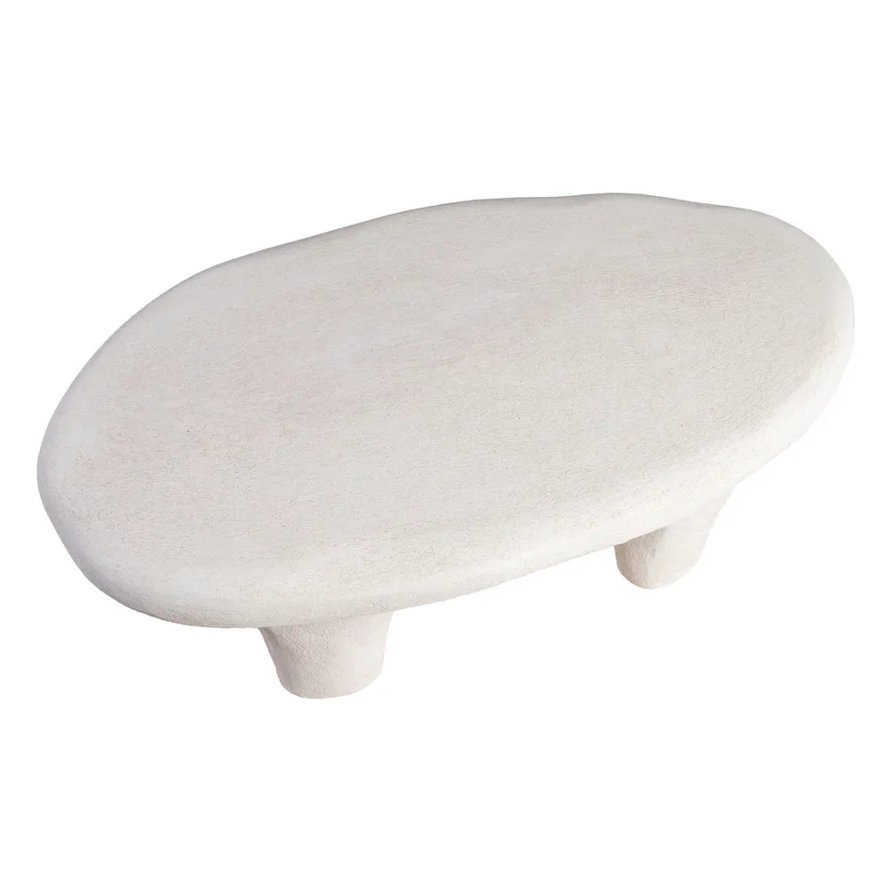 WILMA WHITE POLYRESIN COFFEE TABLE 102 X 62 X 32 CM