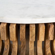 Load image into Gallery viewer, WOOD-MARBLE LIVING ROOM COFFEE TABLE 80 X 80 X 42 CM