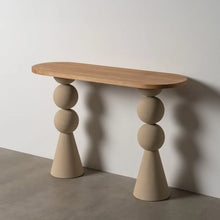Cargar imagen en el visor de la galería, NATURAL CONSOLE-WHITE DM-METAL 120 X 40 X 76.50 CM