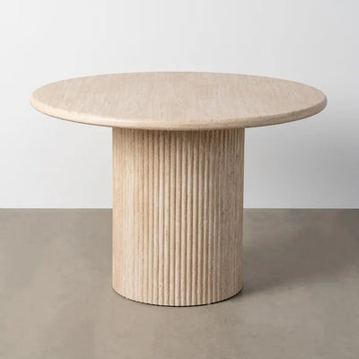 BEIGE STONE DINING TABLE DM 110 X 110 X 76 CM