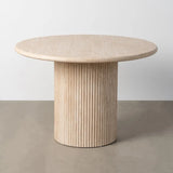 BEIGE STONE DINING TABLE DM 110 X 110 X 76 CM