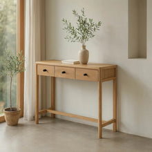 Cargar imagen en el visor de la galería, NATURAL MANGO WOOD ENTRANCE CONSOLE 90 X 30 X 80 CM
