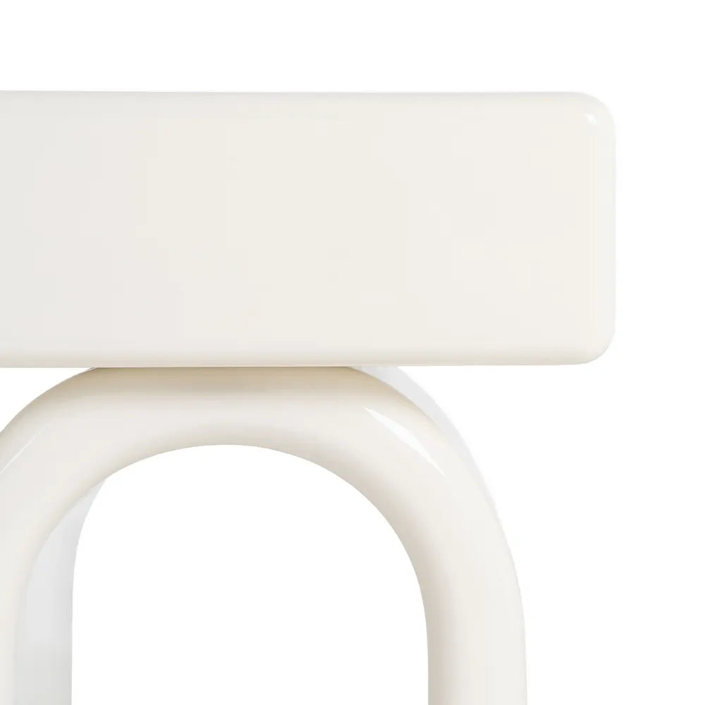 Cream lacquered MDF bedside table 50 x 40 x 57 cm