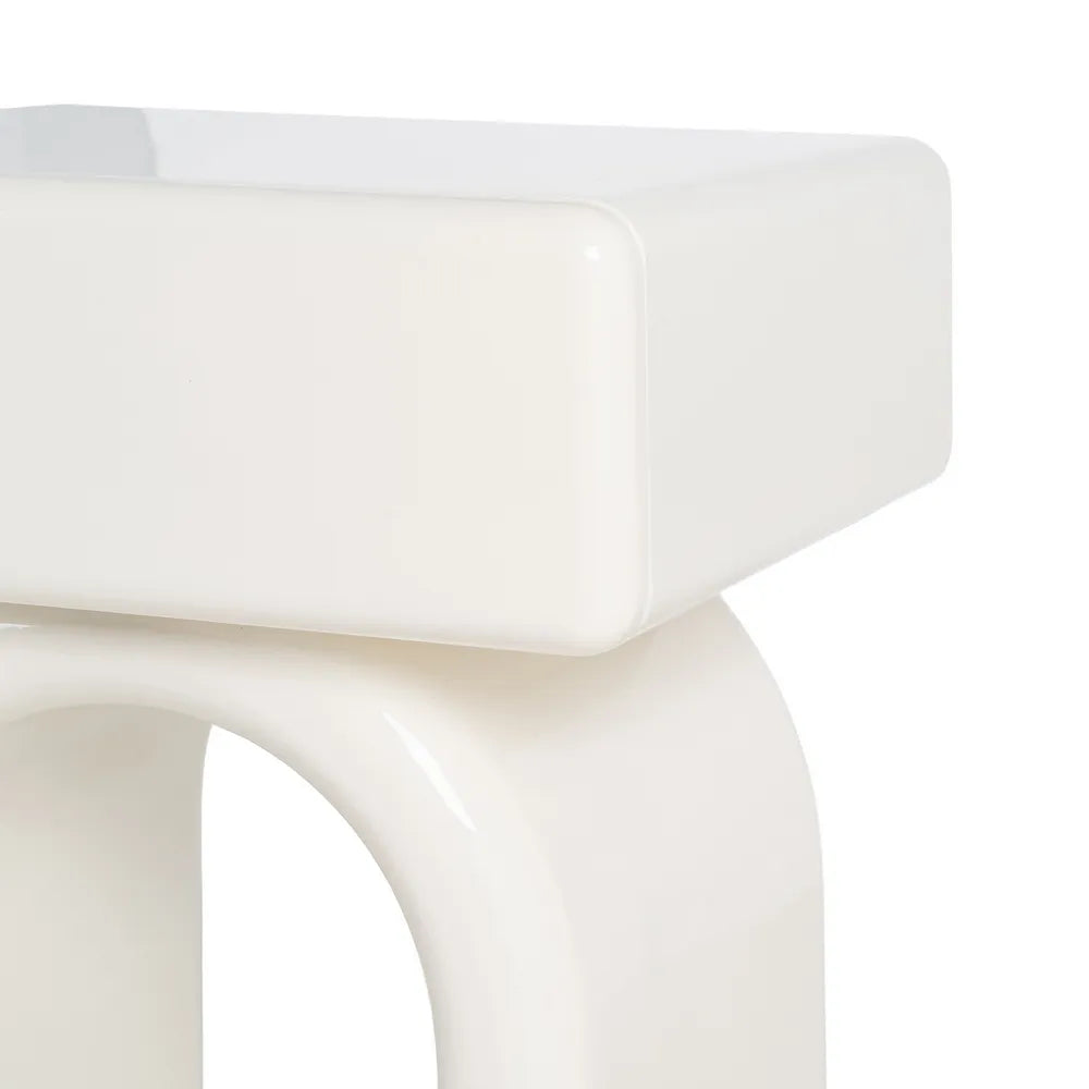 Cream lacquered MDF bedside table 50 x 40 x 57 cm