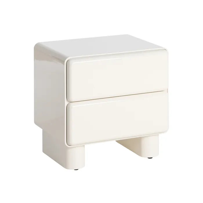 Cream lacquered MDF bedside table 56.50 x 42.50 x 56.50 cm