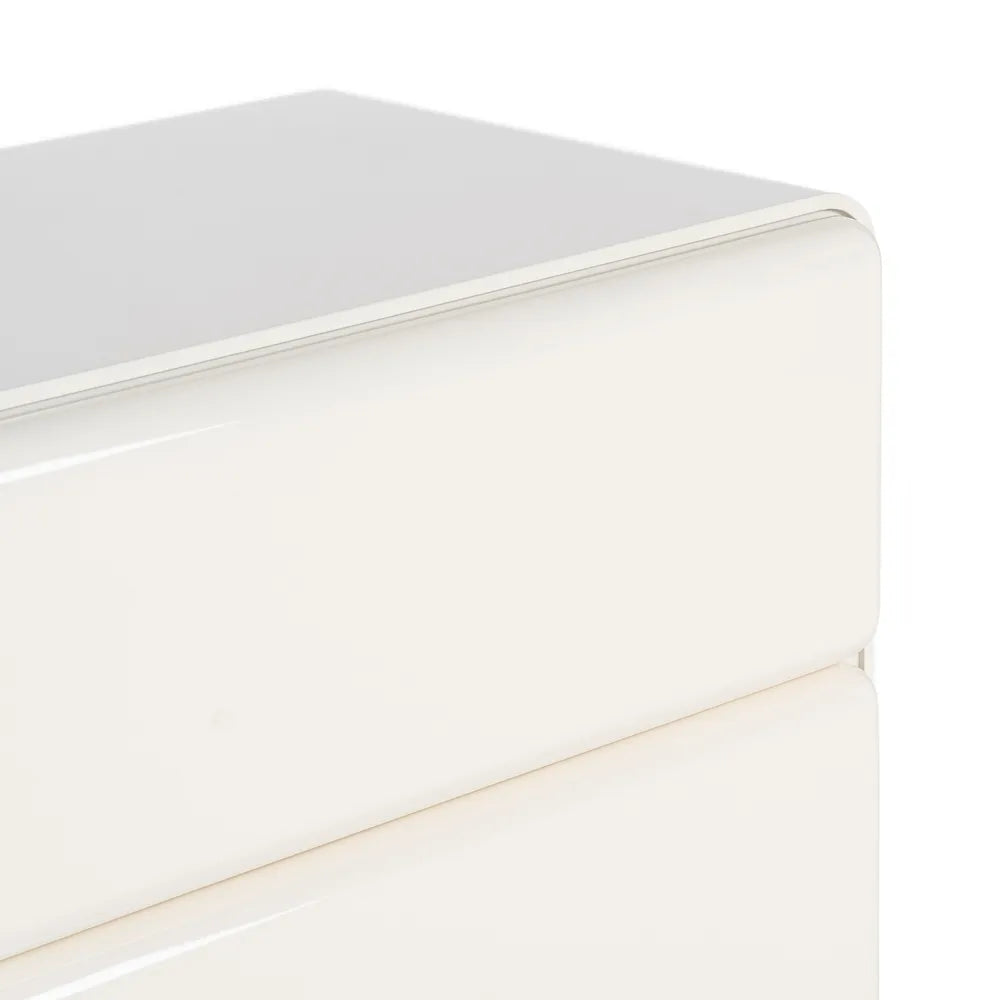 Cream lacquered MDF bedside table 56.50 x 42.50 x 56.50 cm