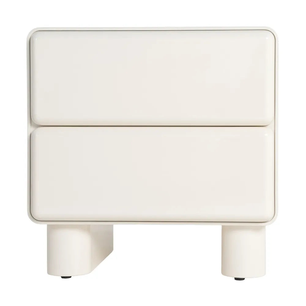 Cream lacquered MDF bedside table 56.50 x 42.50 x 56.50 cm