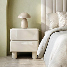 Load image into Gallery viewer, Cream lacquered MDF bedside table 56.50 x 42.50 x 56.50 cm