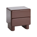 Burgundy lacquered MDF bedside table 56.50 x 42.50 x 56.50 cm