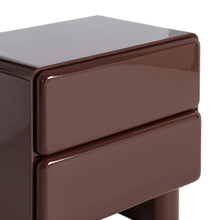 Load image into Gallery viewer, Burgundy lacquered MDF bedside table 56.50 x 42.50 x 56.50 cm