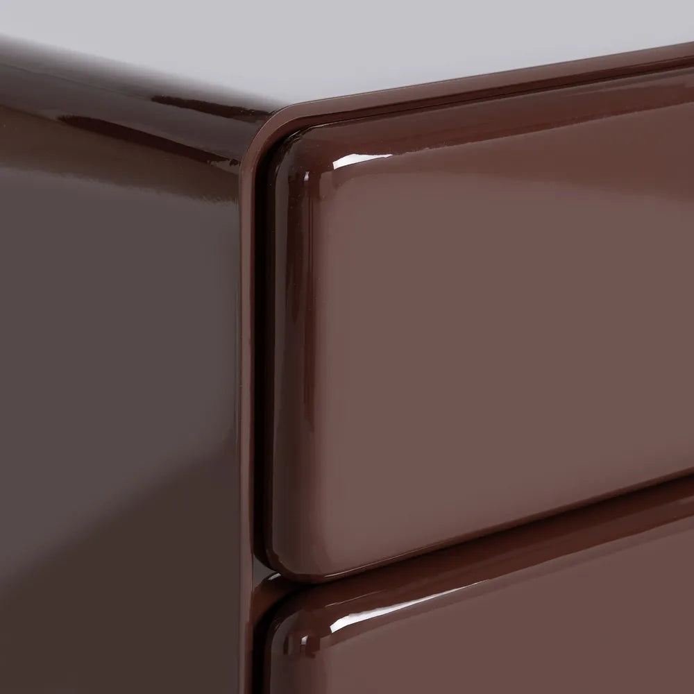 Burgundy lacquered MDF bedside table 56.50 x 42.50 x 56.50 cm