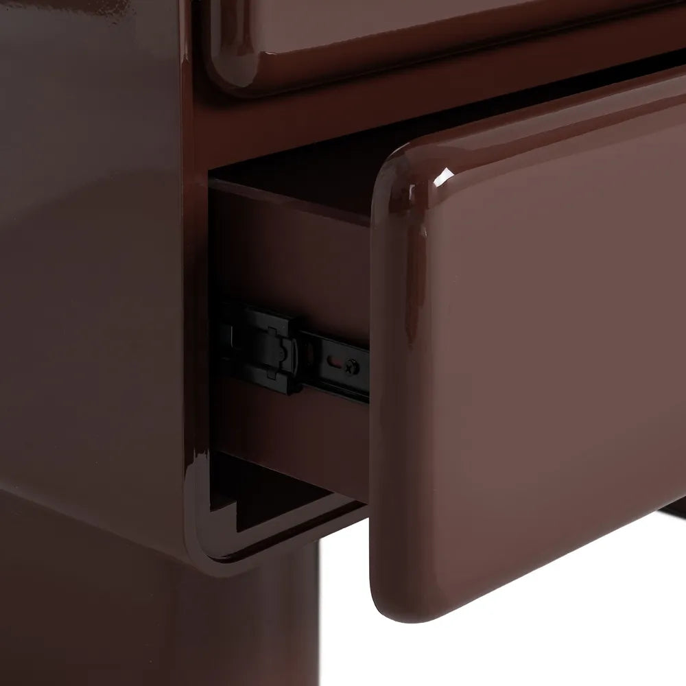 Burgundy lacquered MDF bedside table 56.50 x 42.50 x 56.50 cm