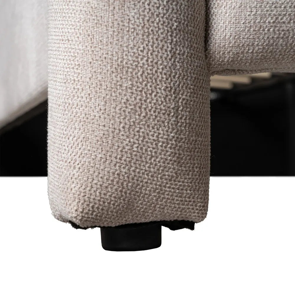 BED BEIGE FABRIC 160 X 217 X 107 CM