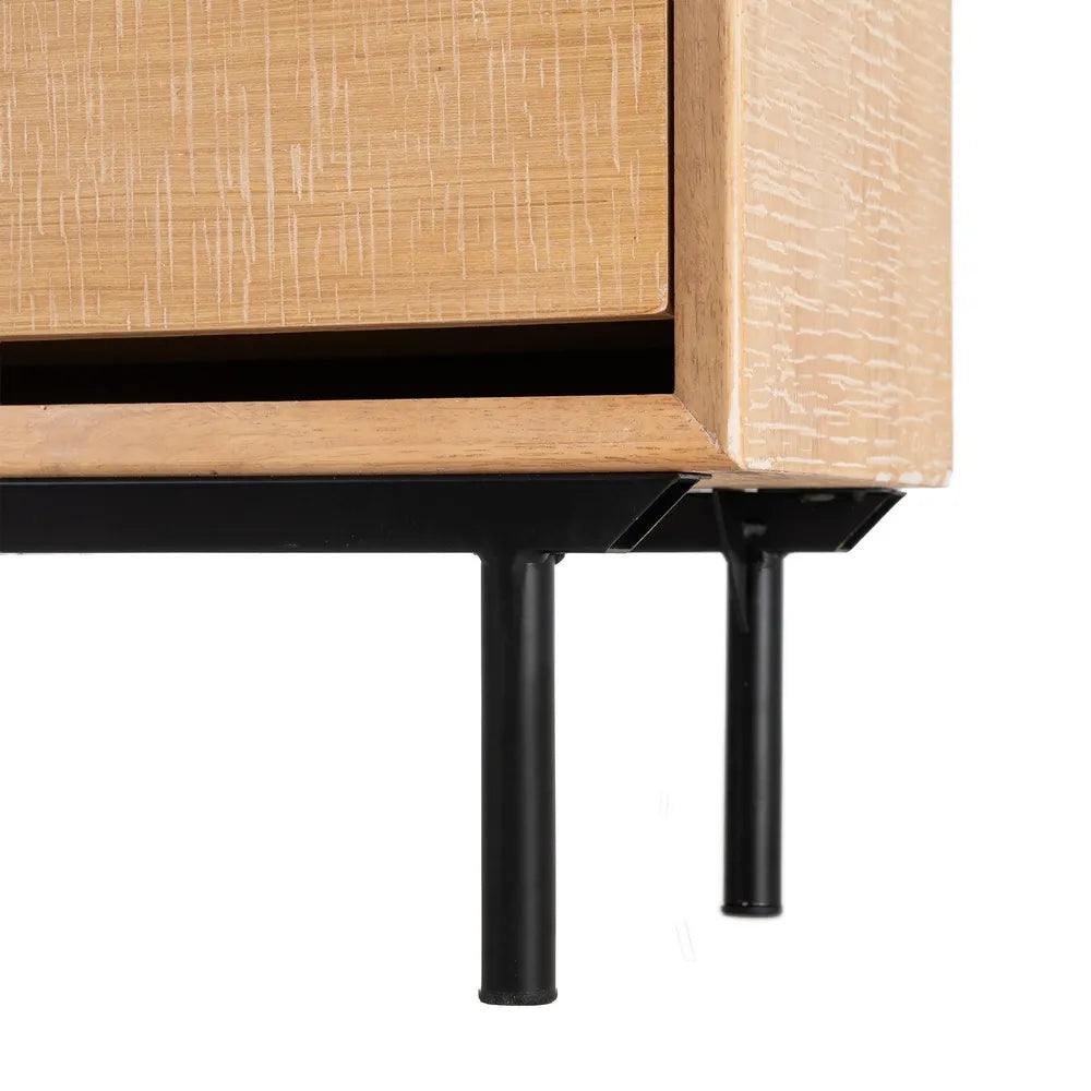 NATURAL-BLACK WOOD-METAL SHOE RACK 60 X 25 X 123 CM
