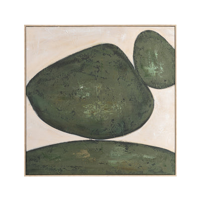 PICTURE ABSTRACT BEIGE-GREEN 100,00 X 4,50 X 100,00 CM