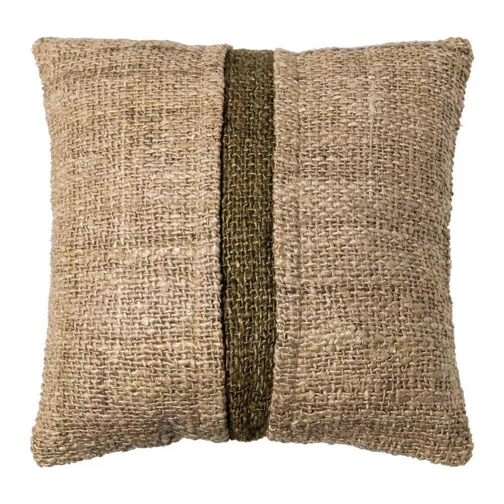 BEIGE-GREEN VISCOSE-COTTON CUSHION 50 X 50 CM