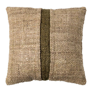 BEIGE-GREEN VISCOSE-COTTON CUSHION 50 X 50 CM