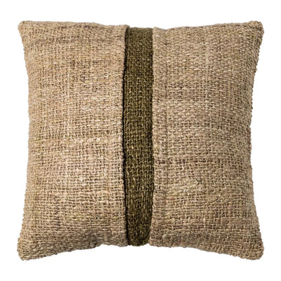 BEIGE-GREEN VISCOSE-COTTON CUSHION 50 X 50 CM