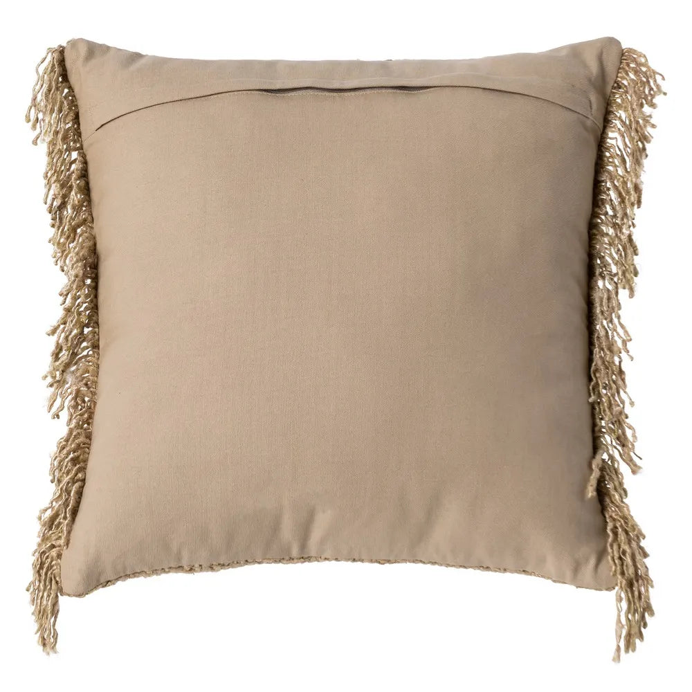 BEIGE VISCOSE-COTTON CUSHION 50 X 50 CM