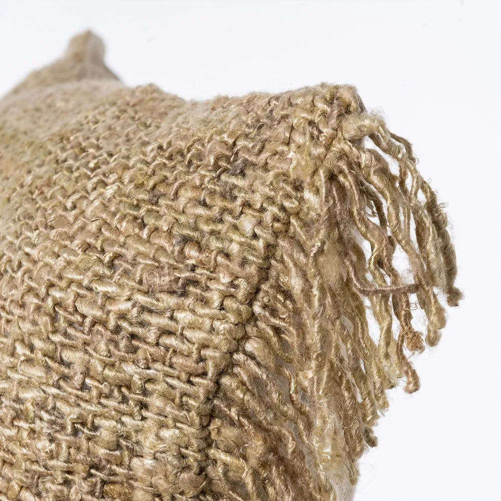 BEIGE VISCOSE-COTTON CUSHION 50 X 50 CM