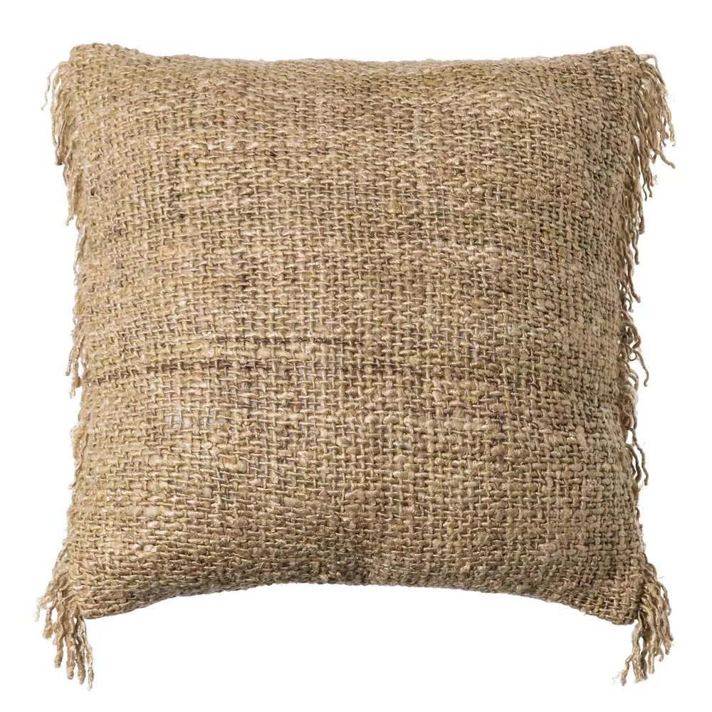 BEIGE VISCOSE-COTTON CUSHION 50 X 50 CM