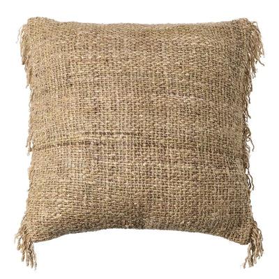 BEIGE VISCOSE-COTTON CUSHION 50 X 50 CM
