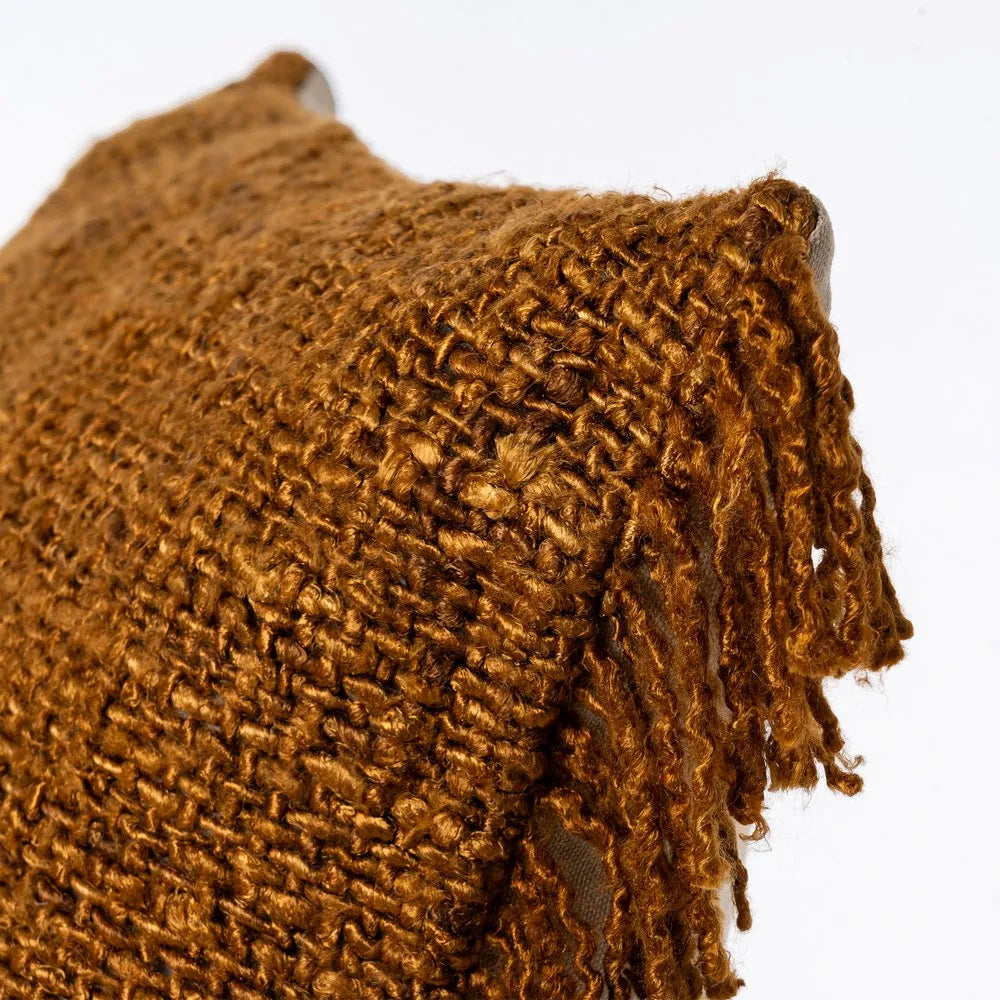 ORANGE VISCOSE-COTTON CUSHION 50 X 50 CM