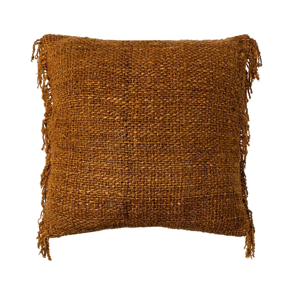 ORANGE VISCOSE-COTTON CUSHION 50 X 50 CM