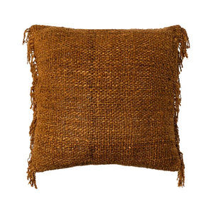 ORANGE VISCOSE-COTTON CUSHION 50 X 50 CM