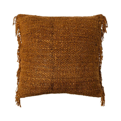 ORANGE VISCOSE-COTTON CUSHION 50 X 50 CM